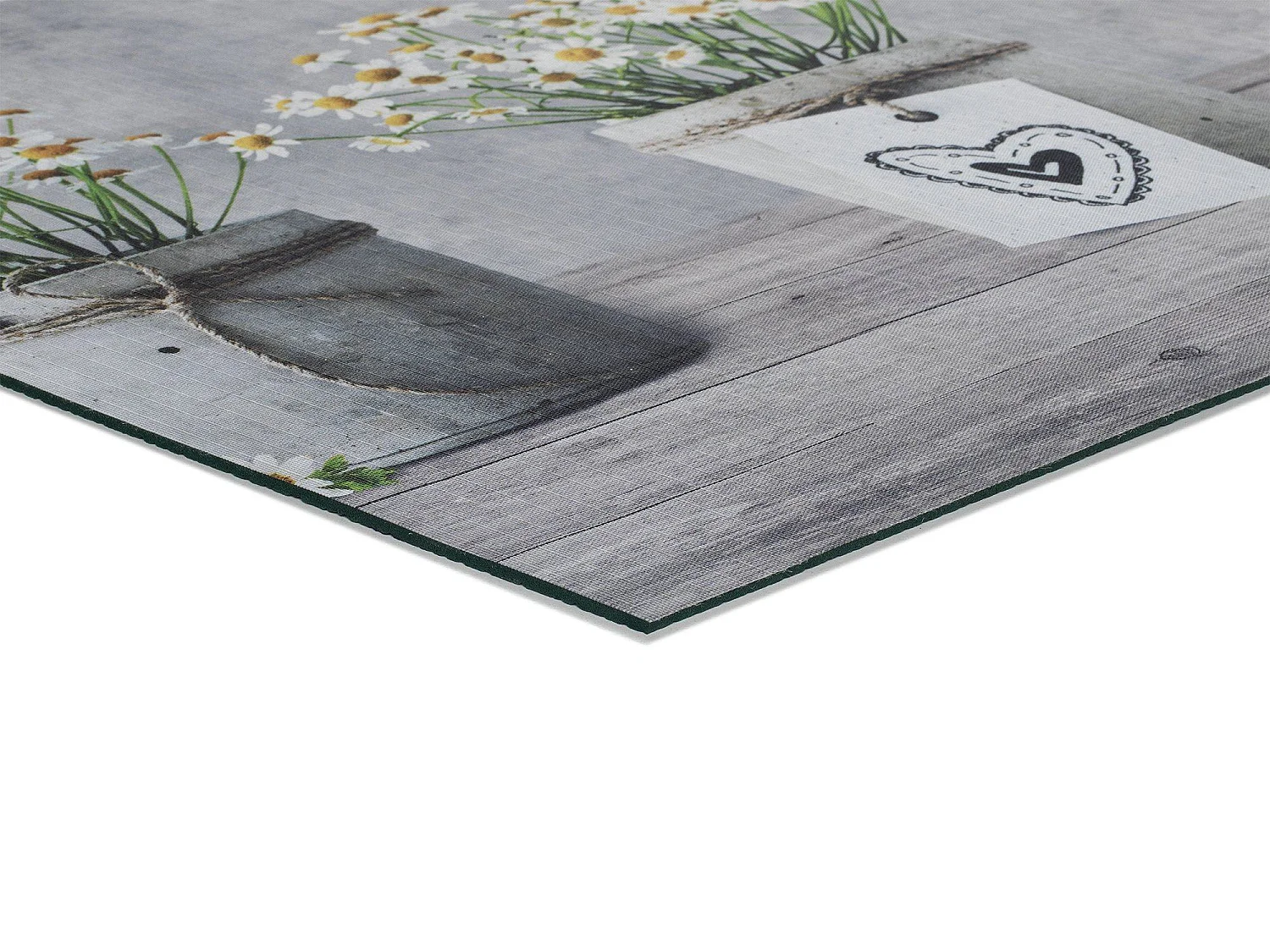 Tapis de cuisine - dessins pots de fleurs - gris - 52 x 200 cm - SPRINTY
