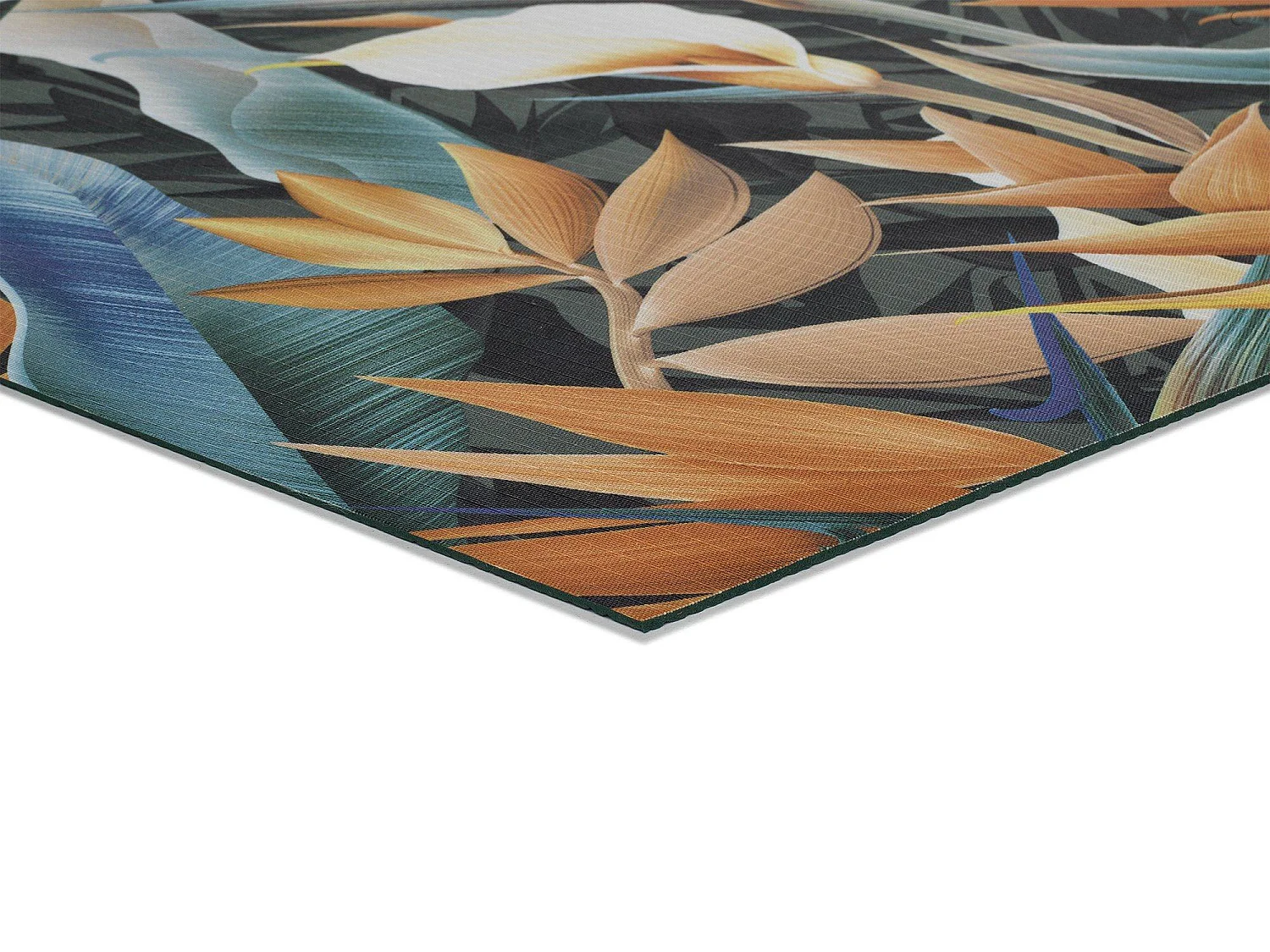 Tapis de cuisine - dessins avec des feuilles - jaune - 52 x 200 cm - RICCI