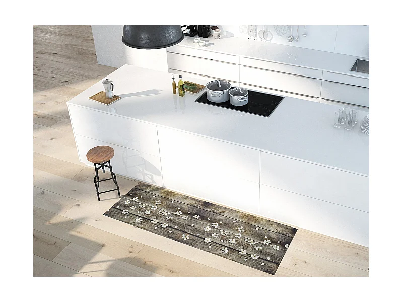 Vinyl-Küchenteppich - Frühjahrsmuster - marrone - 52x100 cm - SPRINTY