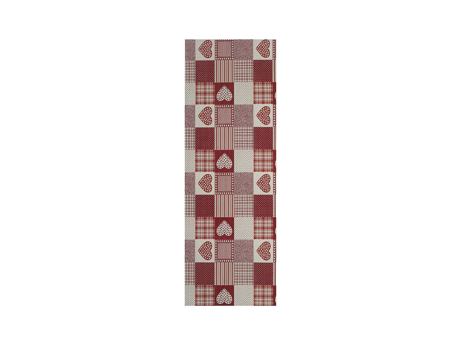 Tapis de cuisine - patchwork - rouge - 48 x 200 cm - SALLY