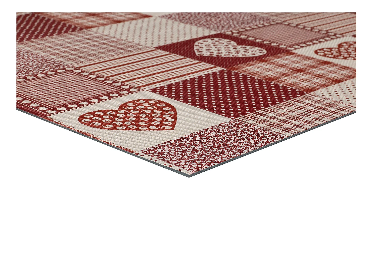 Tapis de cuisine - patchwork - rouge - 48 x 200 cm - SALLY