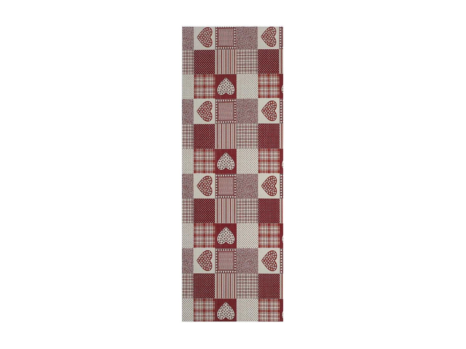 Tapis de cuisine - patchwork - rouge - 48 x 200 cm - SALLY