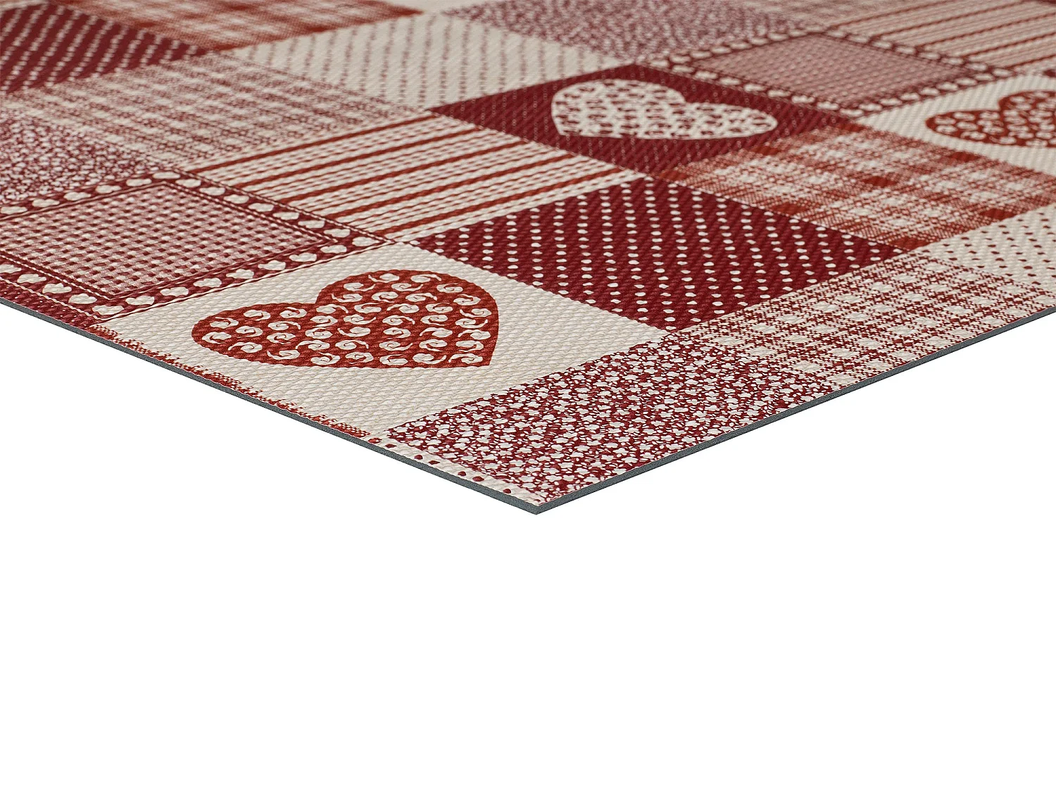 Tapis de cuisine - patchwork - rouge - 48 x 200 cm - SALLY