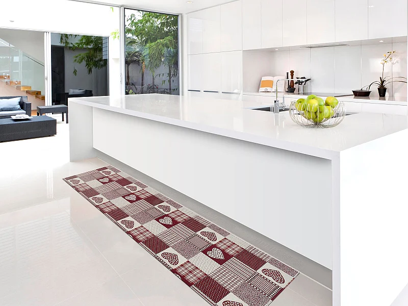 Keukentapijt - patchwork - rood - 48x200 cm - SALLY