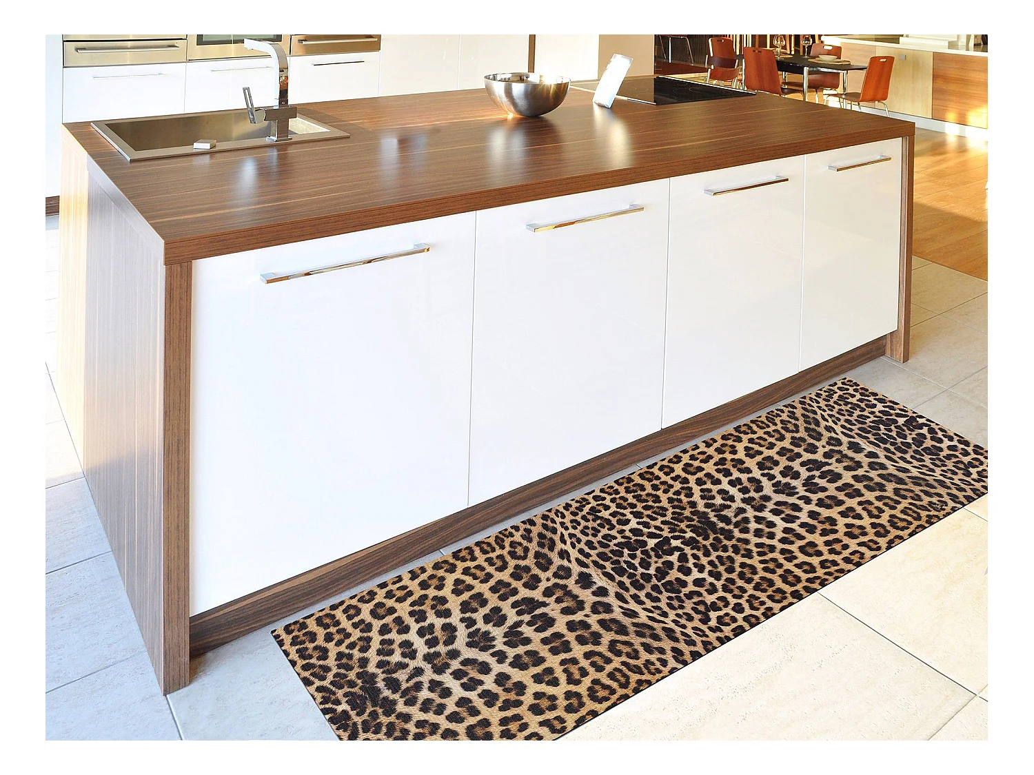 Tapis de cuisine - Impression d'animaux - jaune - 52 x 100 cm - RICCI