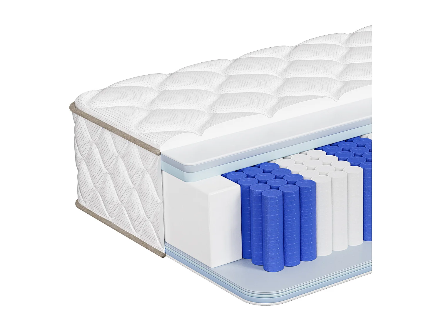 Taschenfederkernmatratze 140 x 200 cm - 7 Komfortzonen - Stärke 22 cm - Härtegrad 3 - mit Spannbettlaken - Rückenentlastung - Atmungsaktiv