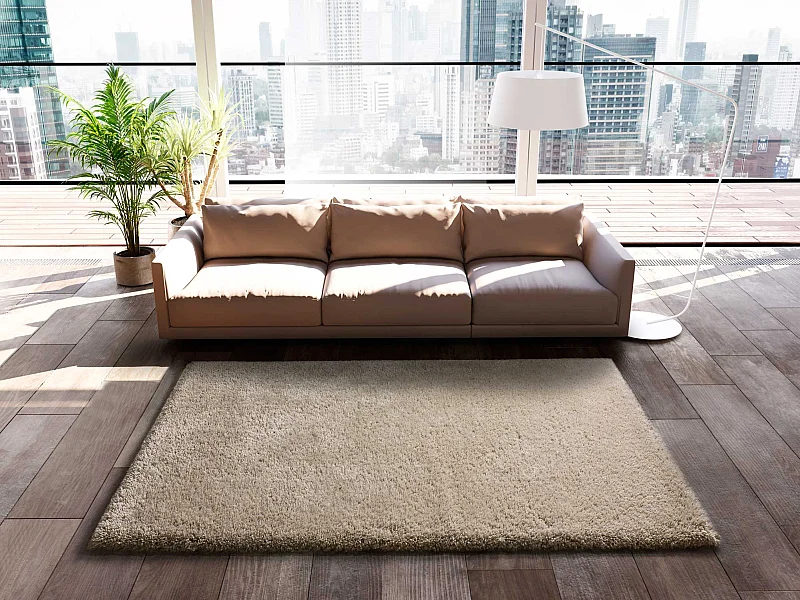 Tappeto interno - shaggy - beige - 140 x 200 cm - SHAGGY REC BEIG