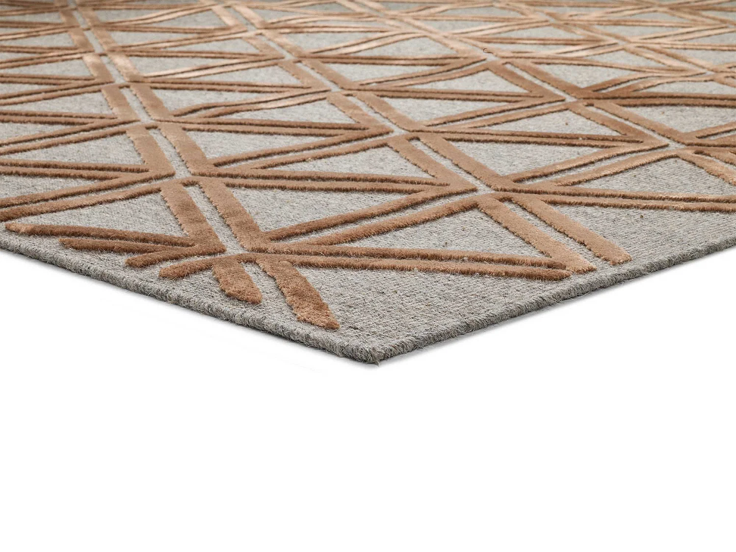 Tapis intérieur - géométrique - cuivre - 120 x 170 cm - LANA