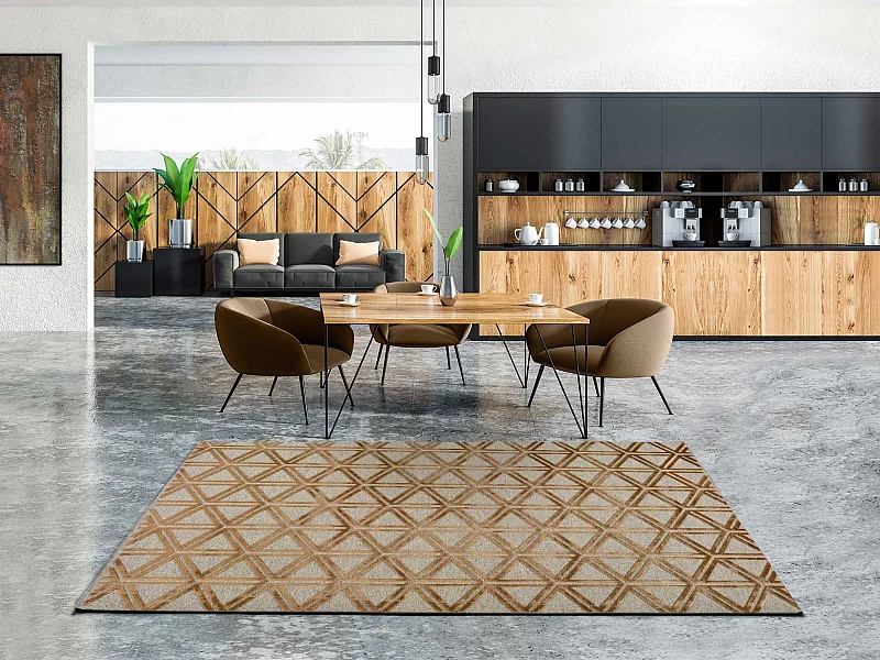 Tappeto interno - geometrico - rame - 120 x 170 cm - LANA