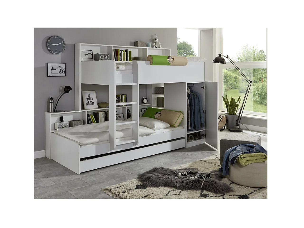 Lit Sinna/2x90x200/Blanc