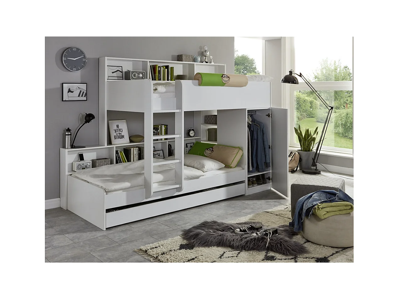 Lit Sinna/2x90x200/Blanc