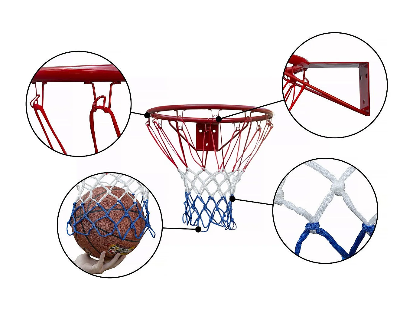 Universal-Basketballkorb für Holzrahmen