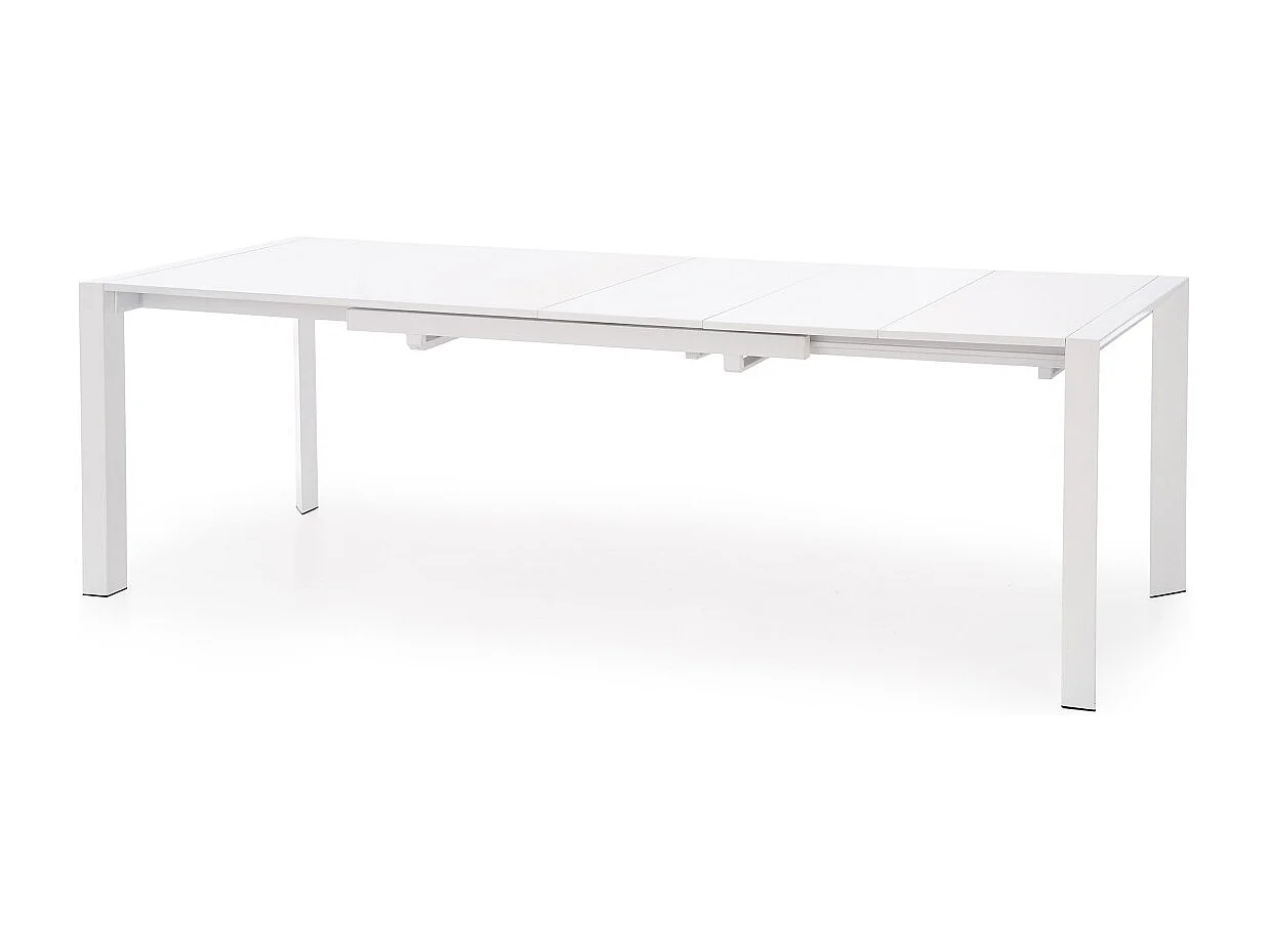 Table à manger Stanford (80x130-210)/MDF et métal/Blanc