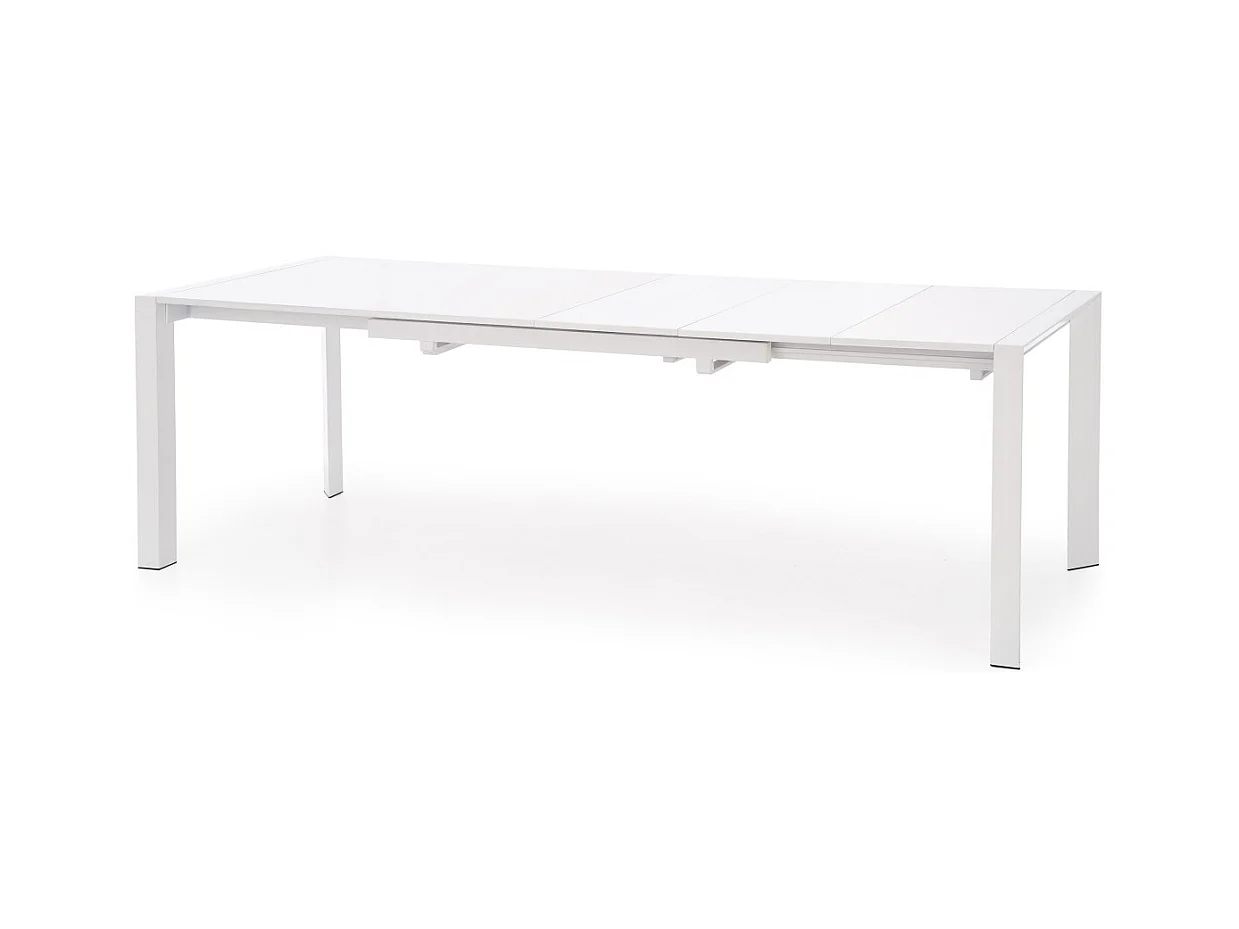 Table à manger Stanford (80 x 130-250)/MDF métal/blanc