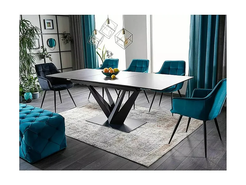 Esstisch Sorento (90x160-220)/Keramik/Schwarz