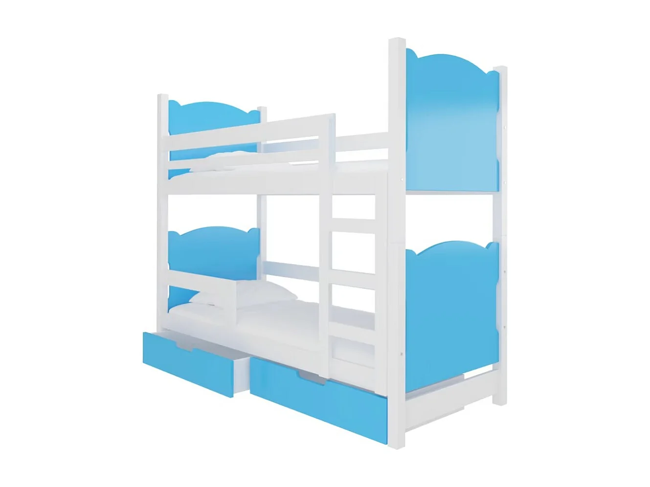 Bett Mariza (80x180)/Matratze inklusive/Blau&Weiss