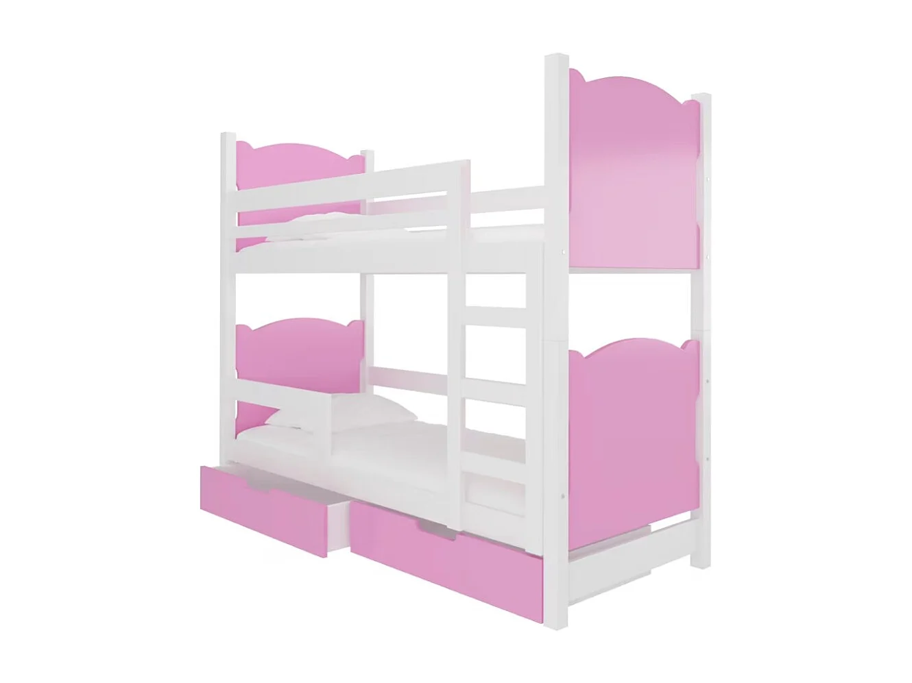 Bett Mariza (80x180)/Matratze inklusive/Pink&Weiss
