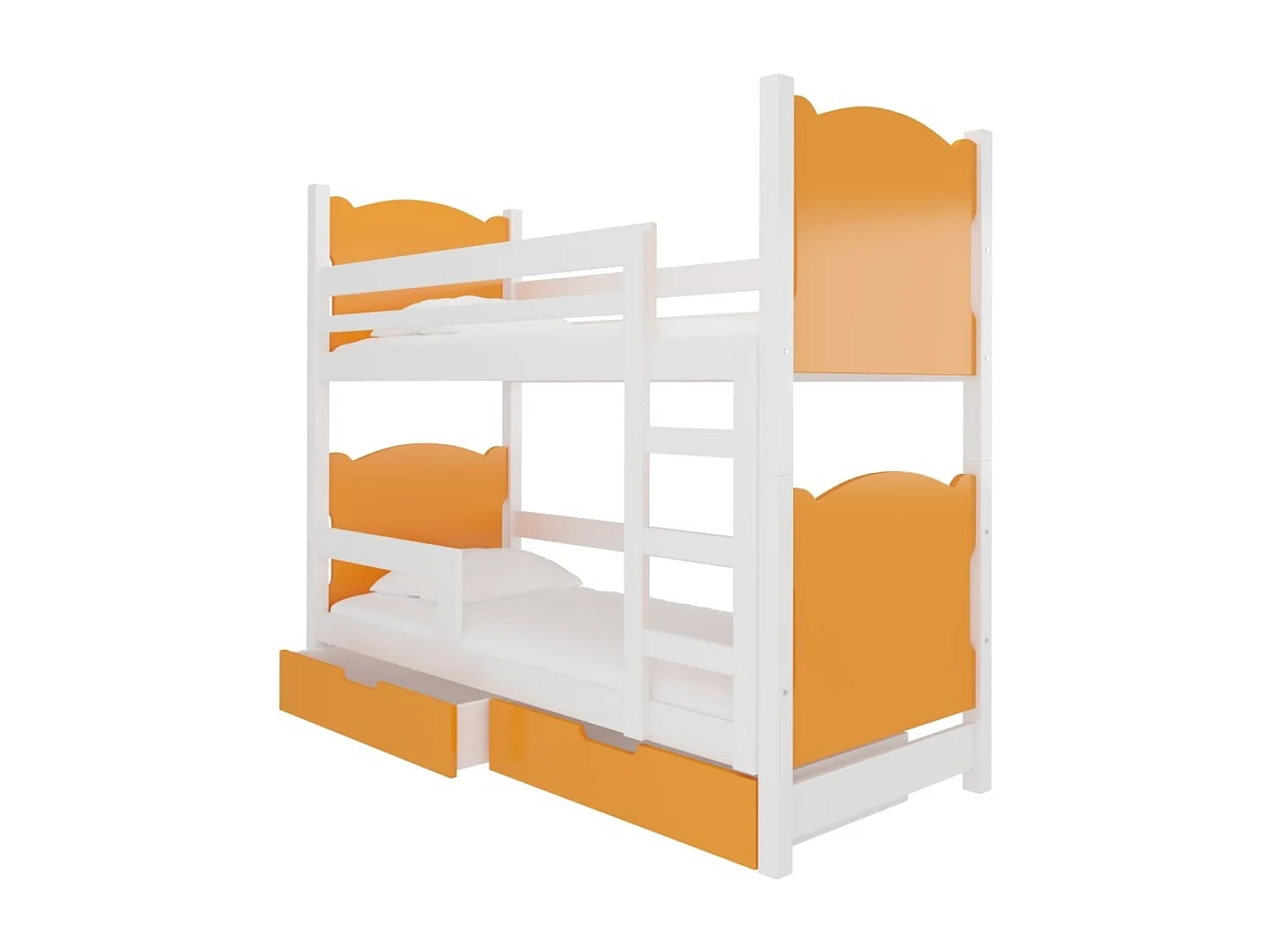 Bett Mariza (80x180)/Matratze inklusive/Orange&Weiss