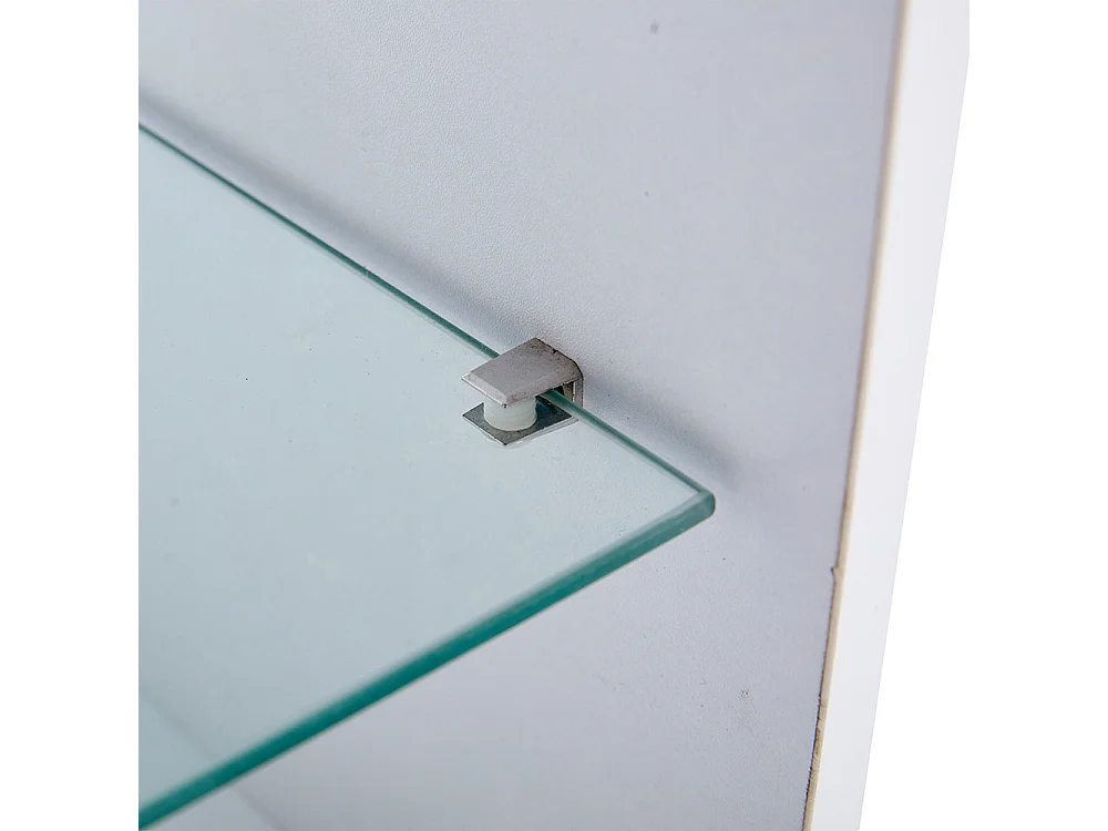 Table basse LED brillante salon éclairage bande lumineuse rangement blanc