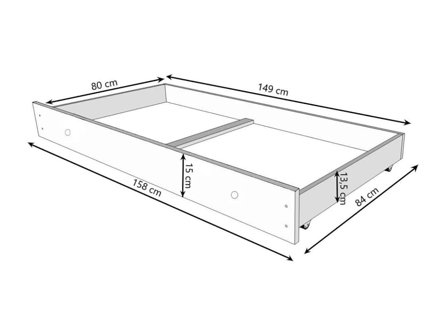 Lit Sena (80x160)/matelas inclus/blanche