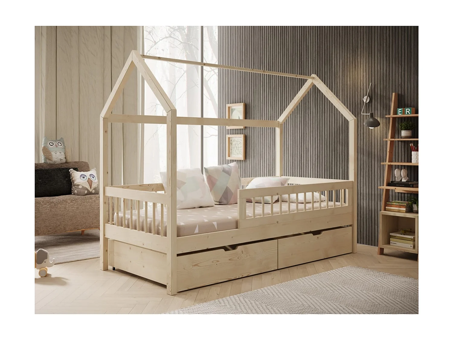 Bett Alice (70x140)/Matratze inklusive/Braun