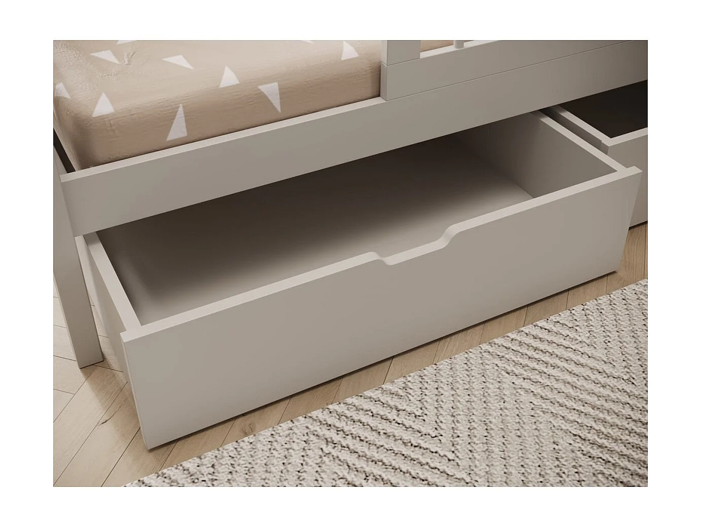 Lit Alice (70x140)/matelas inclus/gris