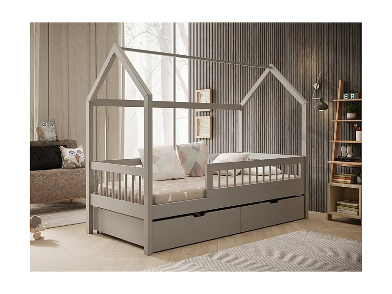 Bett Alice (70x140)/Matratze inklusive/Grau