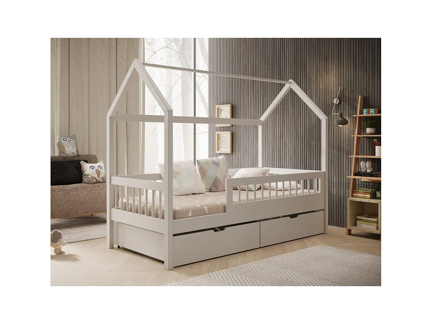 Lit Alice (70x140)/matelas inclus/blanc