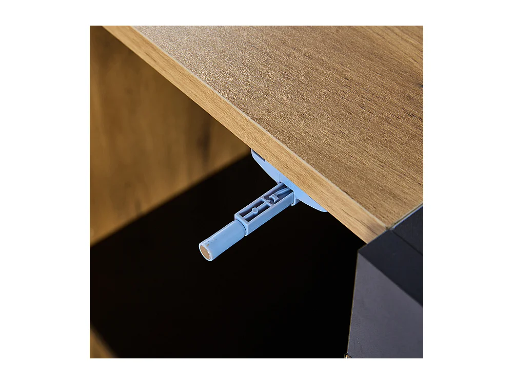 Buffet moderne 3 tiroirs console appoint rangement vitrine marron