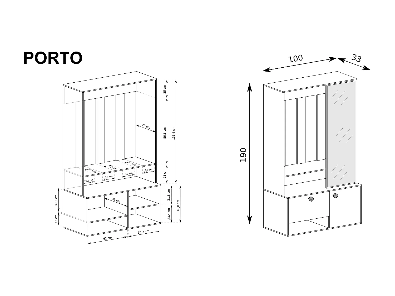 MINIO go for it, Armoire PORTO couleur graphite