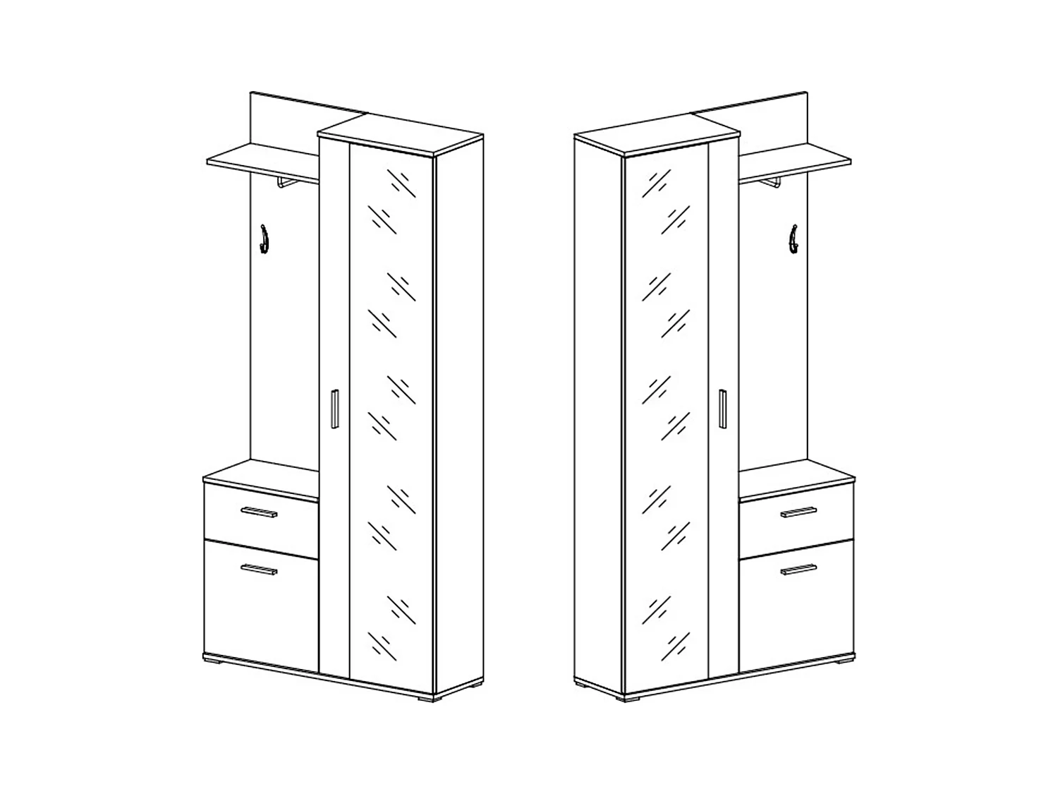 MINIO go for it, Garderoba ALEX w kolorze dąb sonoma / biel alpejska