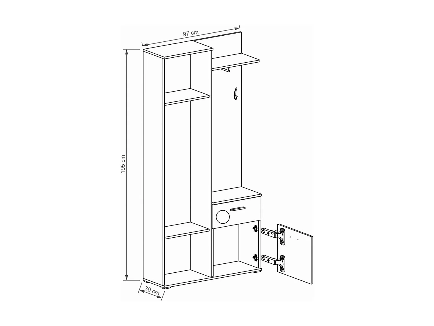 MINIO go for it, ALEX garderobe in de kleur sonoma eiken / alpenwit