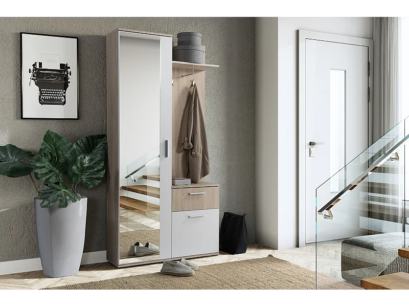 MINIO go for it, Armoire ALEX en chêne Sonoma / blanc alpin