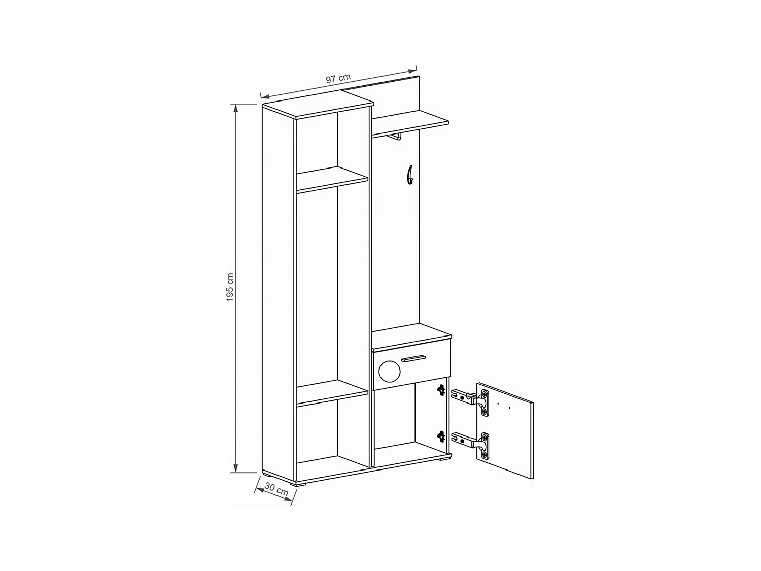 MINIO go for it, Garderoba ALEX w kolorze dąb sonoma