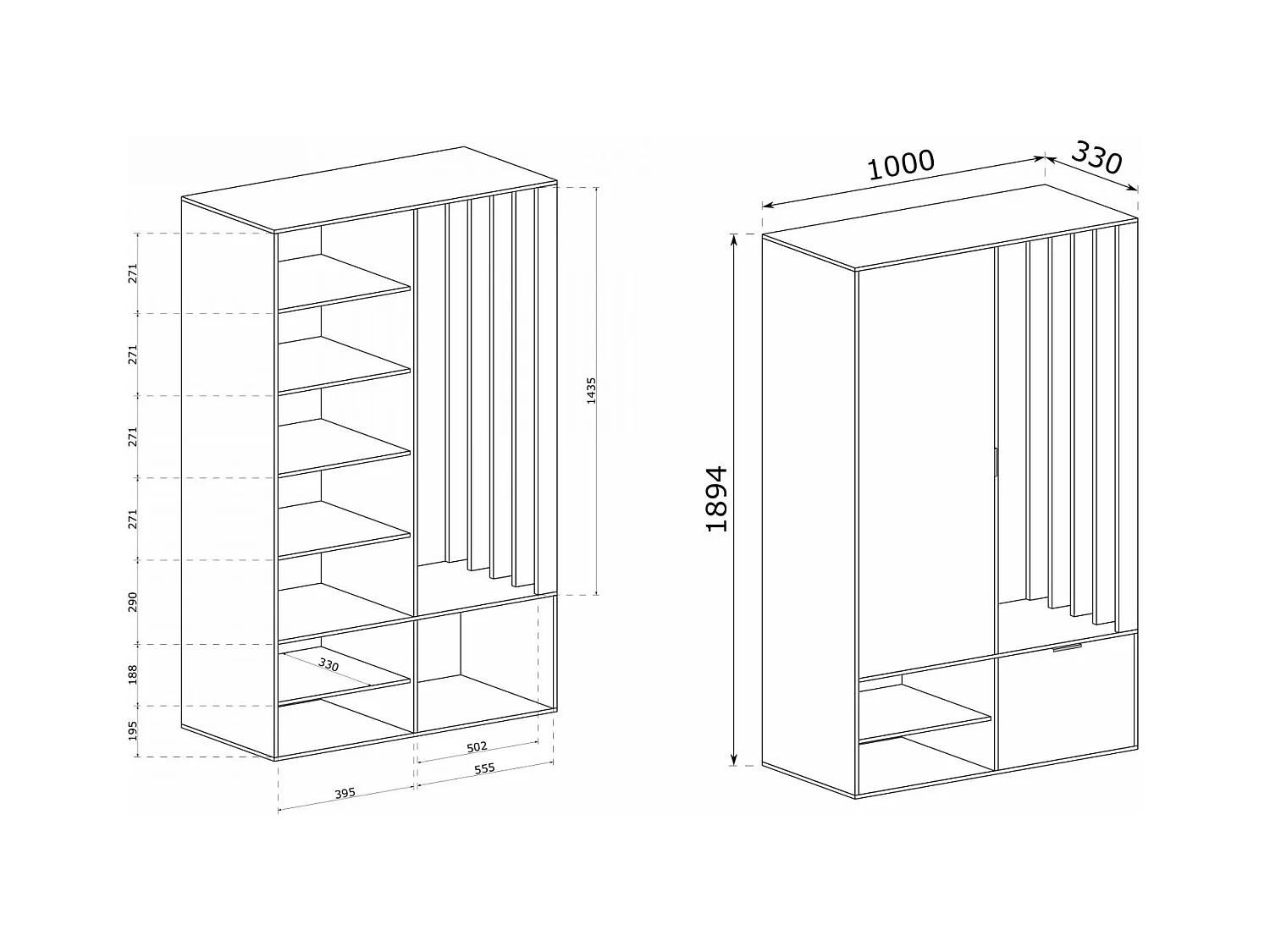MINIO go for it, Armoire MELO UNI en pierre verte avec assise