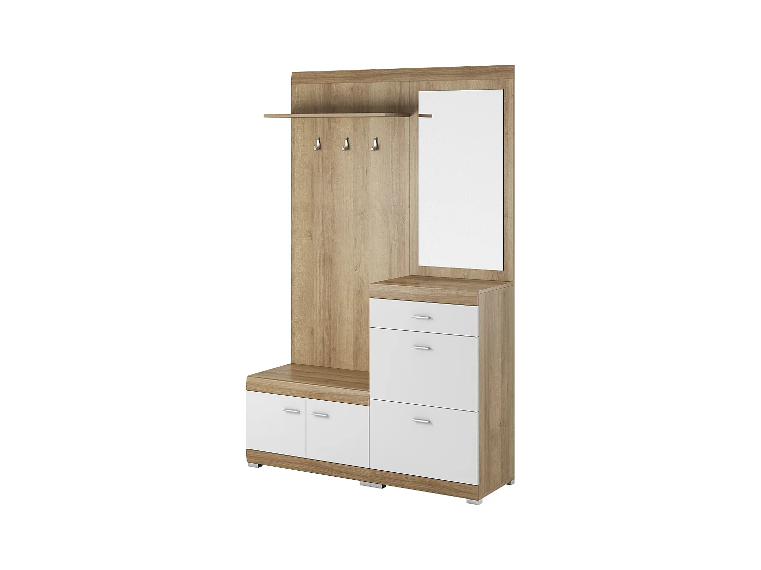 MINIO go for it, ensemble de garde-robe STELLA, avec miroir, chêne riviera/blanc