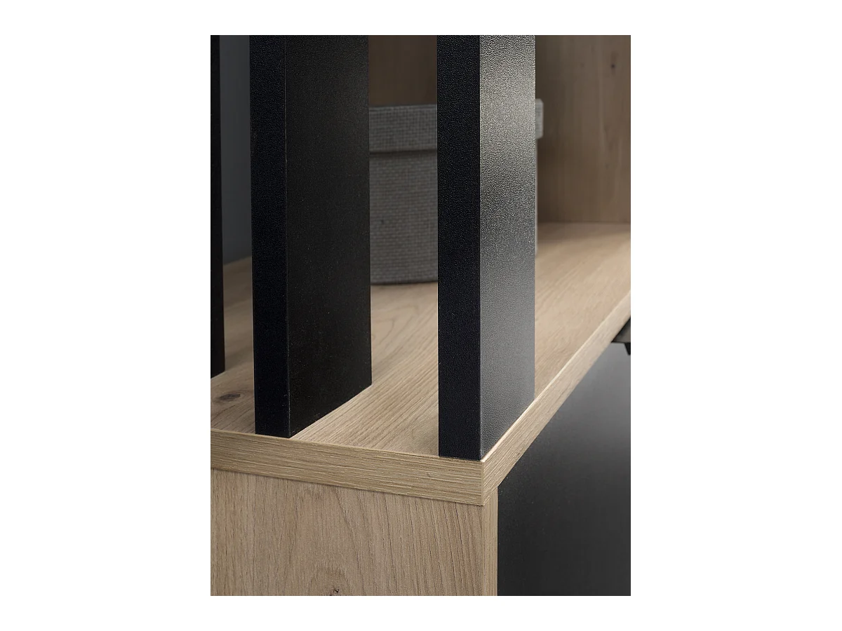 MINIO go for it, Armoire MELO en chêne Artisan/noir avec assise