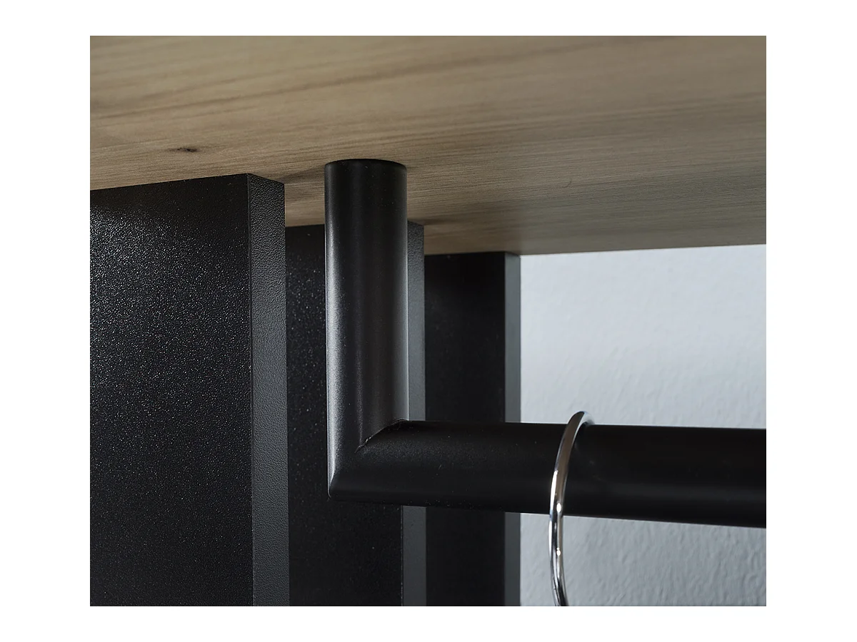 MINIO go for it, Armoire MELO en chêne Artisan/noir avec assise