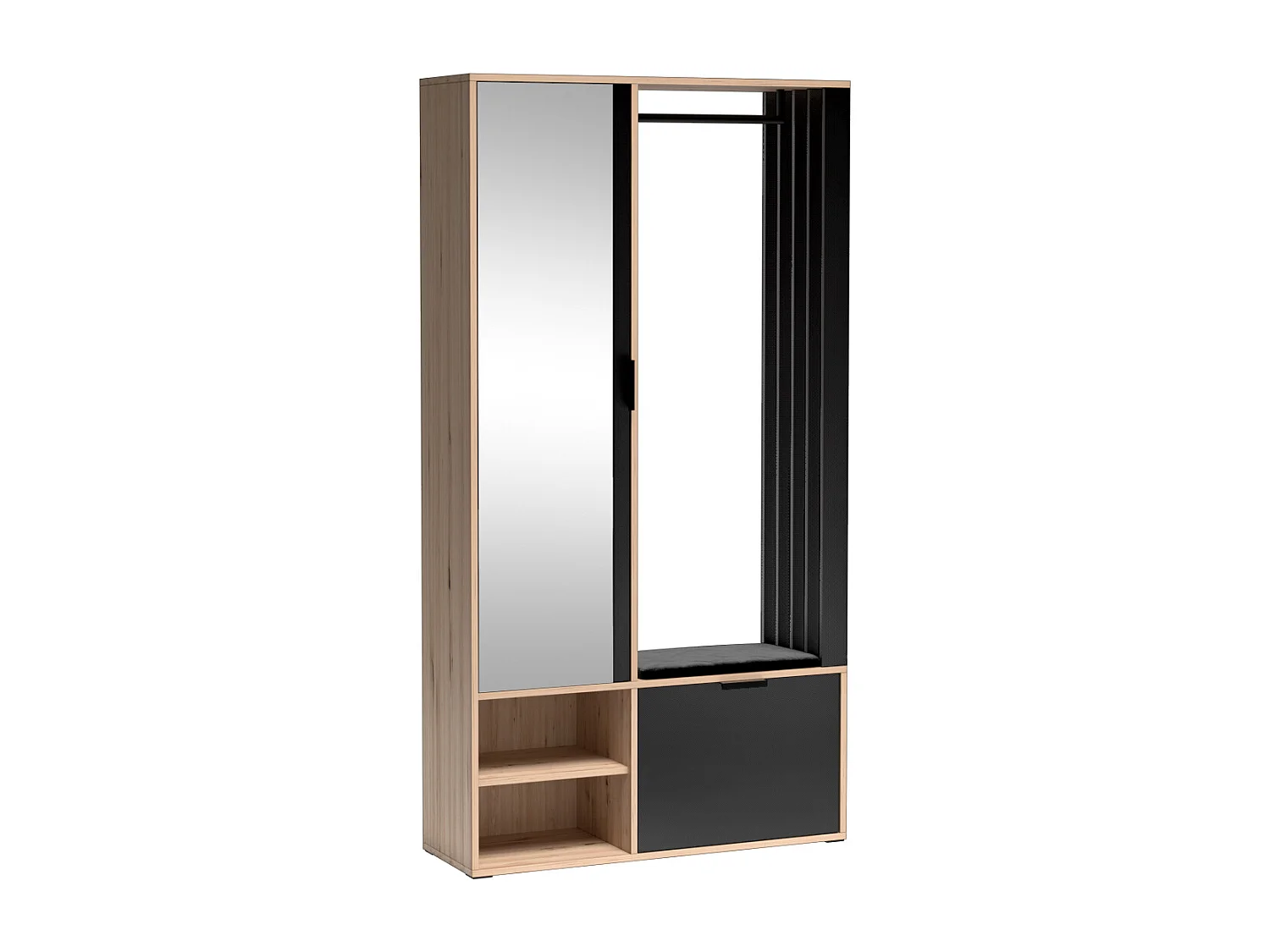 MINIO go for it, Armoire MELO en chêne Artisan/noir avec assise