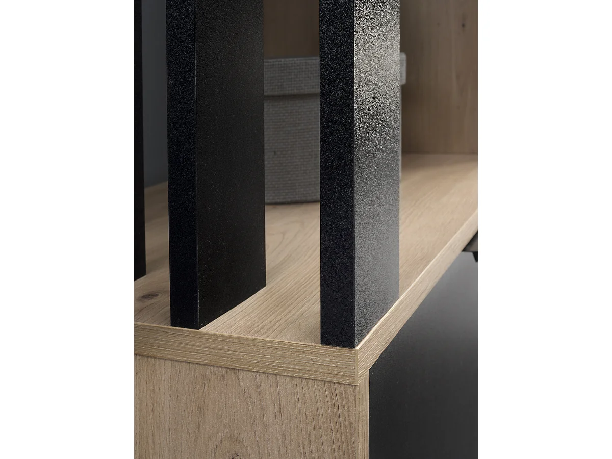 MINIO go for it, Armoire MELO en chêne Artisan/noir avec assise