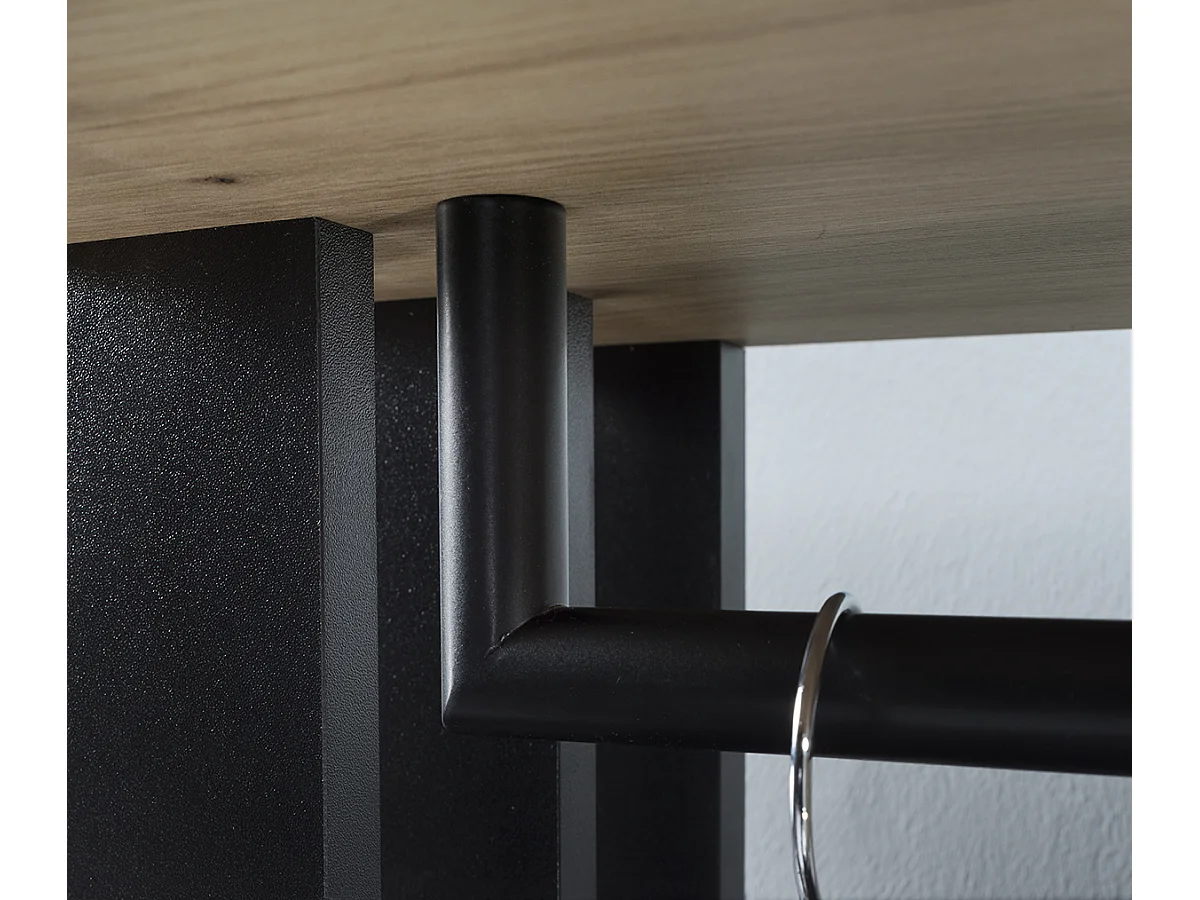 MINIO go for it, Armoire MELO en chêne Artisan/noir avec assise