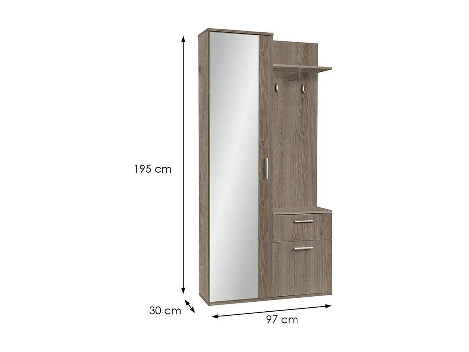 MINIO go for it, ALEX kledingkast in de kleur truffel eiken