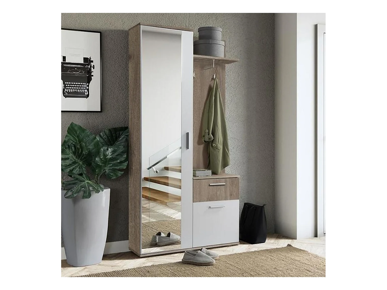 MINIO go for it, Armoire ALEX en chêne Truffle / blanc alpin