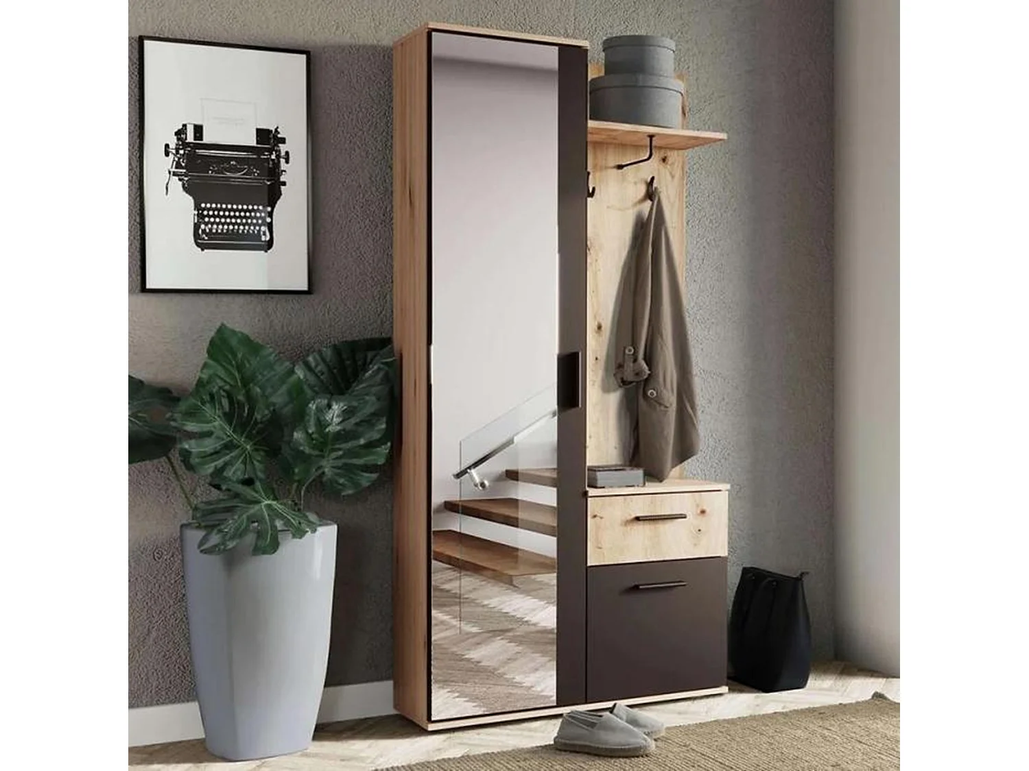 MINIO go for it, Armoire ALEX en chêne Artisan / noir