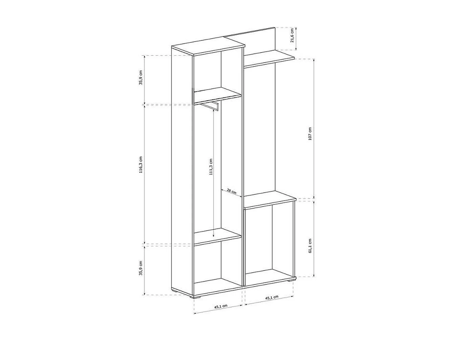 MINIO go for it, Armoire ALEX en chêne Artisan / noir