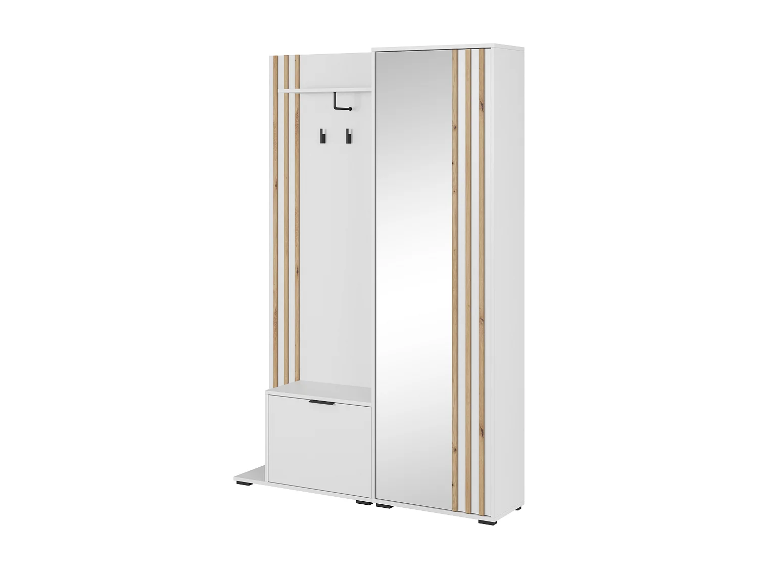 MINIO go for it, Garderobe NEL, met spiegel, wit/artisan eiken