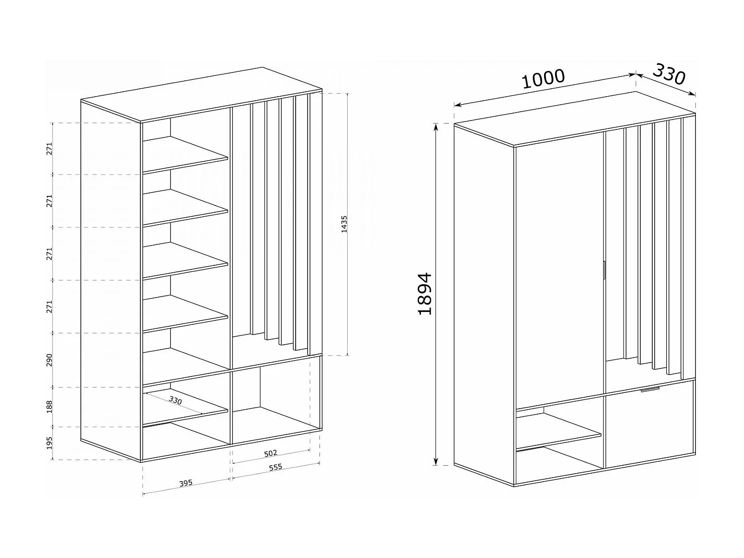MINIO go for it, Armoire MELO UNI en pierre verte