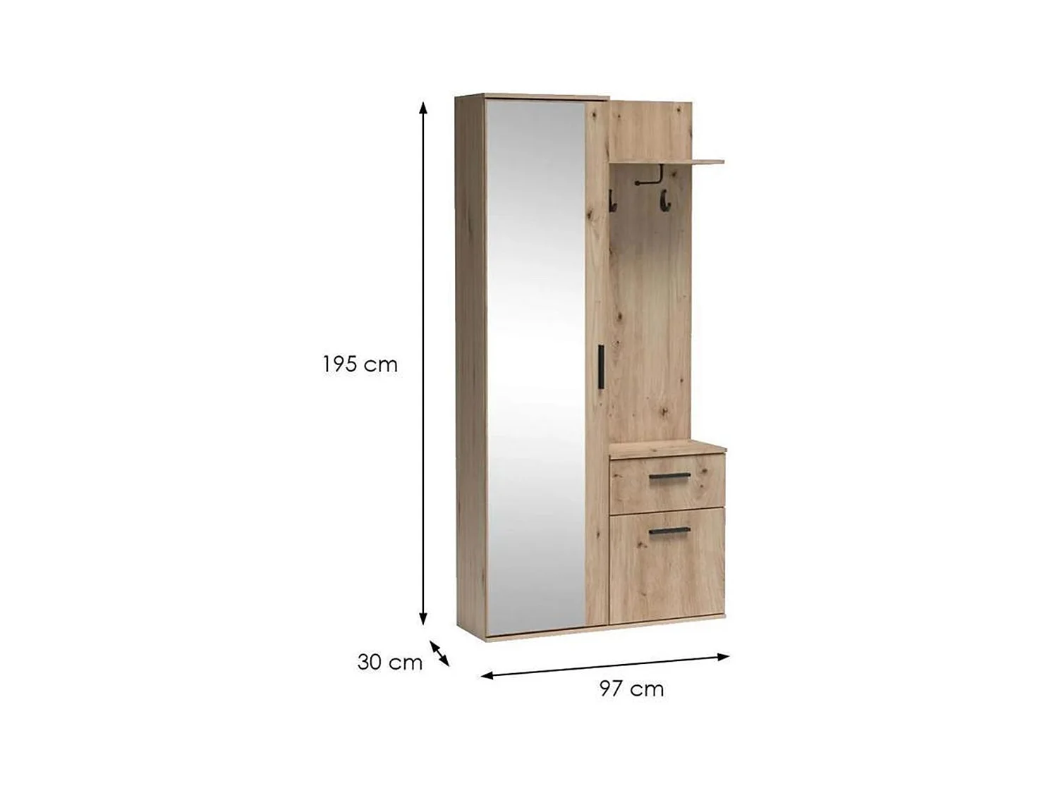 MINIO go for it, Garderoba ALEX w kolorze dąb artisan