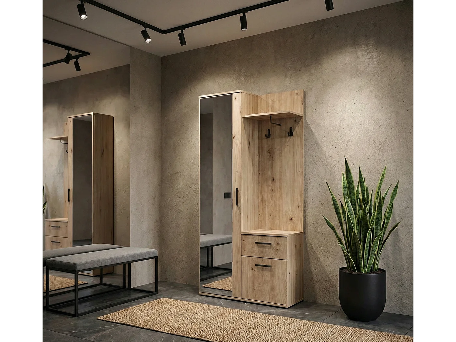 MINIO go for it, Garderoba ALEX w kolorze dąb artisan
