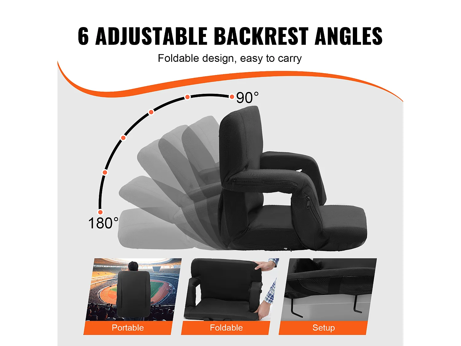 Chaise SucceBuy, Lot de 2 Sièges de Stade Chauffants Doubles, Support Dorsal, Inclinable, Chauffage à 3 Niveaux, pour Diverses Sorties